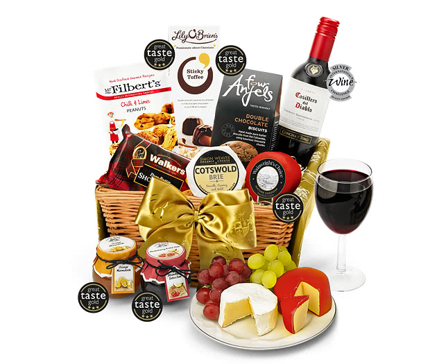 Gifts For Teacher's Downton Hamper With Red Wine